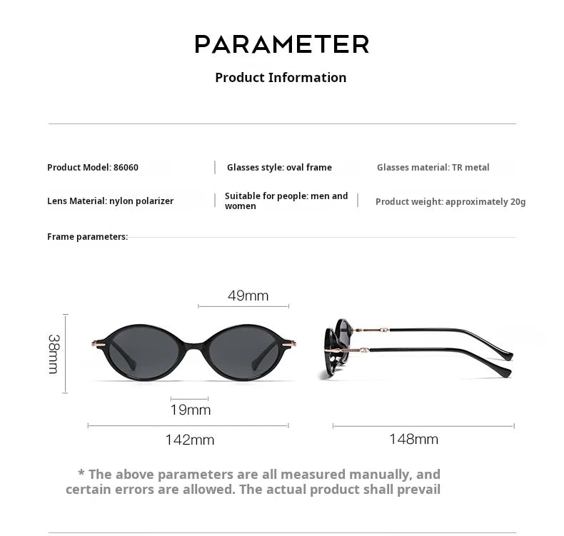 Lzabella 2026 Hot TR90 Retro Fashion Sunglasses Oval Delicate Elegant Polarized Glasses For Women UV400 Outdoor Driving Eyewear